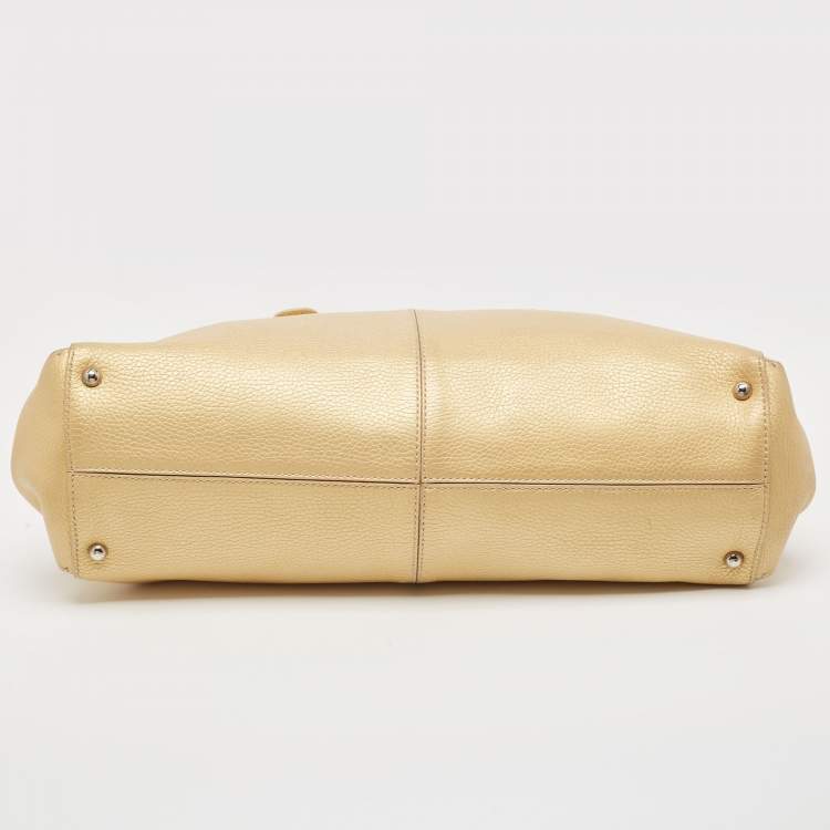 Pre Owned Tod's Gold Leather East/West New Girelli Satchel