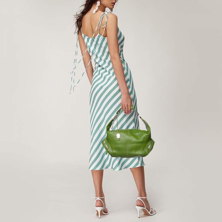 Pre Owned Tod's Green Leather Charlotte Hobo
