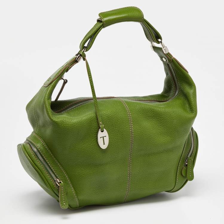 Pre Owned Tod's Green Leather Charlotte Hobo