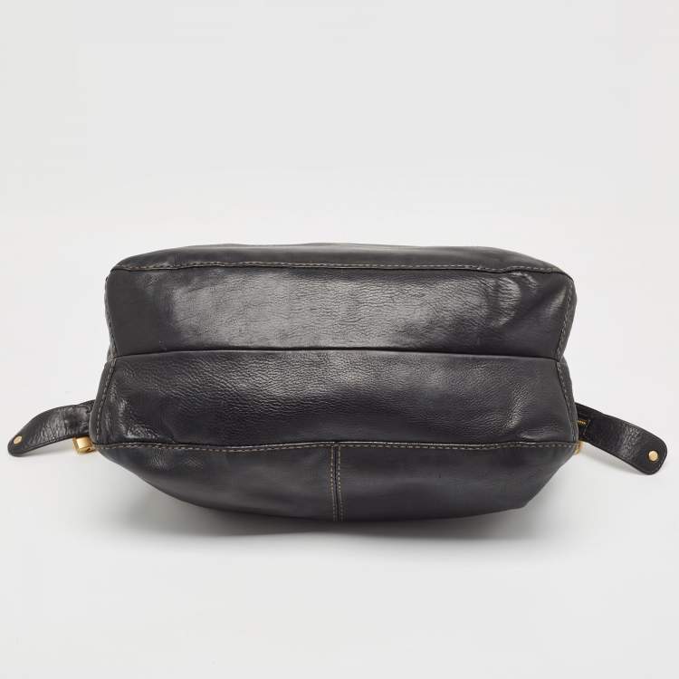 Pre Owned Tod's Black Leather Front Pocket Satchel
