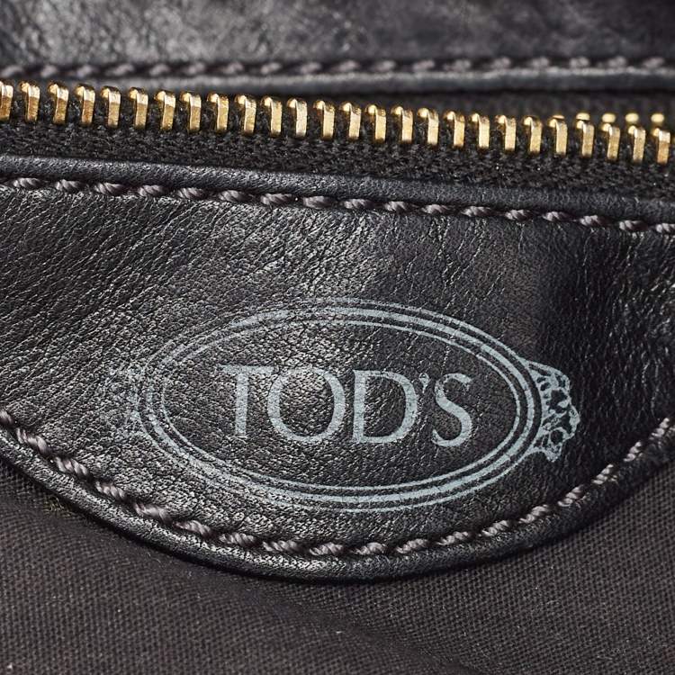 Pre Owned Tod's Black Leather Front Pocket Satchel