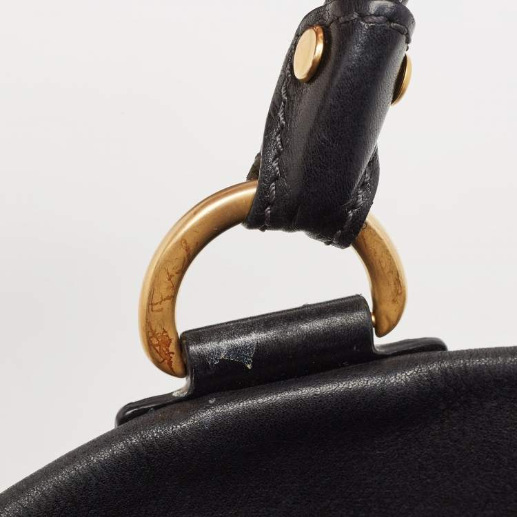 Pre Owned Tod's Black Leather Front Pocket Satchel