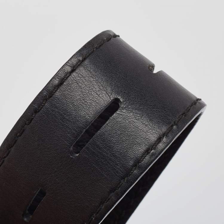 Pre Owned Tod's Black Perforated Leather Double T Crossbody Bag