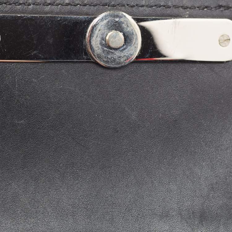 Pre Owned Tod's Black Perforated Leather Double T Crossbody Bag