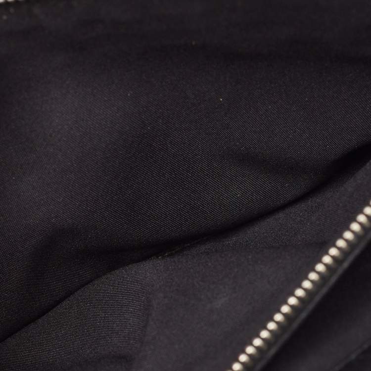 Pre Owned Tod's Black Perforated Leather Double T Crossbody Bag