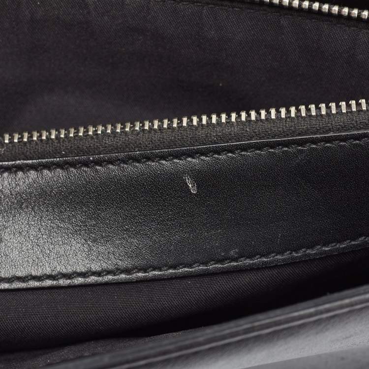 Pre Owned Tod's Black Perforated Leather Double T Crossbody Bag