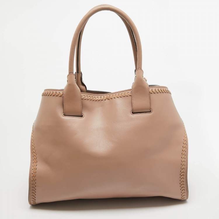 Pre Owned Tod's Rose Poudre Leather Cape Tote