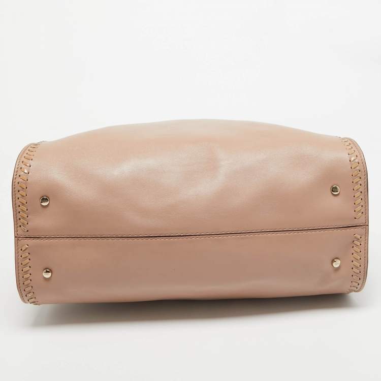 Pre Owned Tod's Rose Poudre Leather Cape Tote