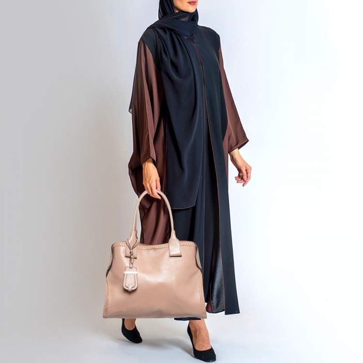 Pre Owned Tod's Rose Poudre Leather Cape Tote