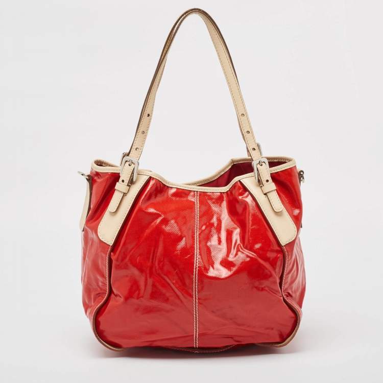 Pre Owned Tod's Red Patent and Leathre G Sacca Piccola Hobo