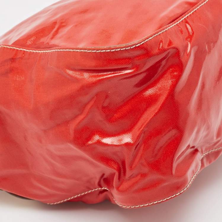 Pre Owned Tod's Red Patent and Leathre G Sacca Piccola Hobo