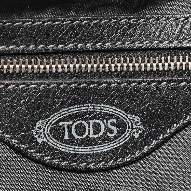 مملوكة مسبقًا Tod's Black Coated Canvas G-Line Easy Sacca Tote