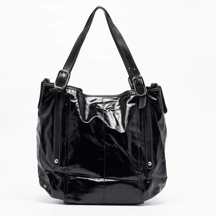 مملوكة مسبقًا Tod's Black Coated Canvas G-Line Easy Sacca Tote