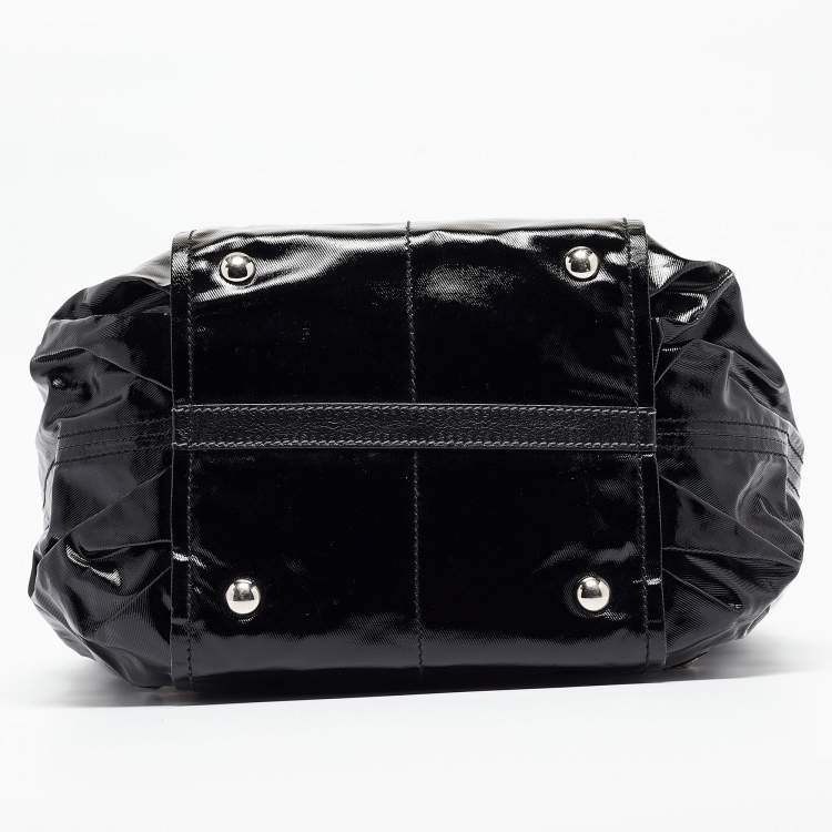 مملوكة مسبقًا Tod's Black Coated Canvas G-Line Easy Sacca Tote