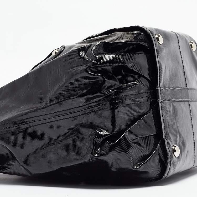 مملوكة مسبقًا Tod's Black Coated Canvas G-Line Easy Sacca Tote