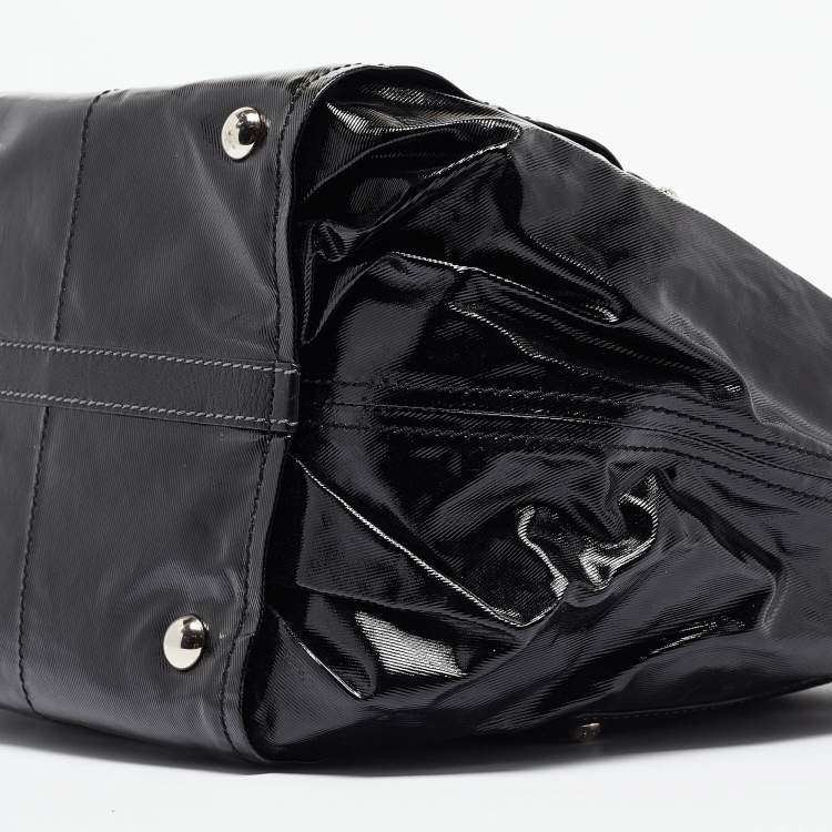 مملوكة مسبقًا Tod's Black Coated Canvas G-Line Easy Sacca Tote