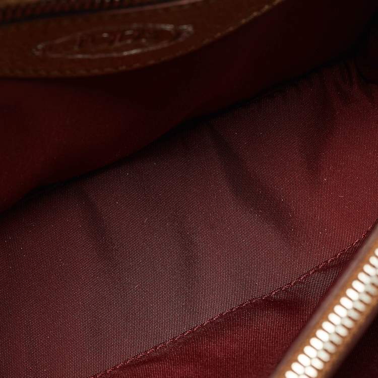 Pre Owned Tod's Gold Leather Mini Double T Shoulder Bag