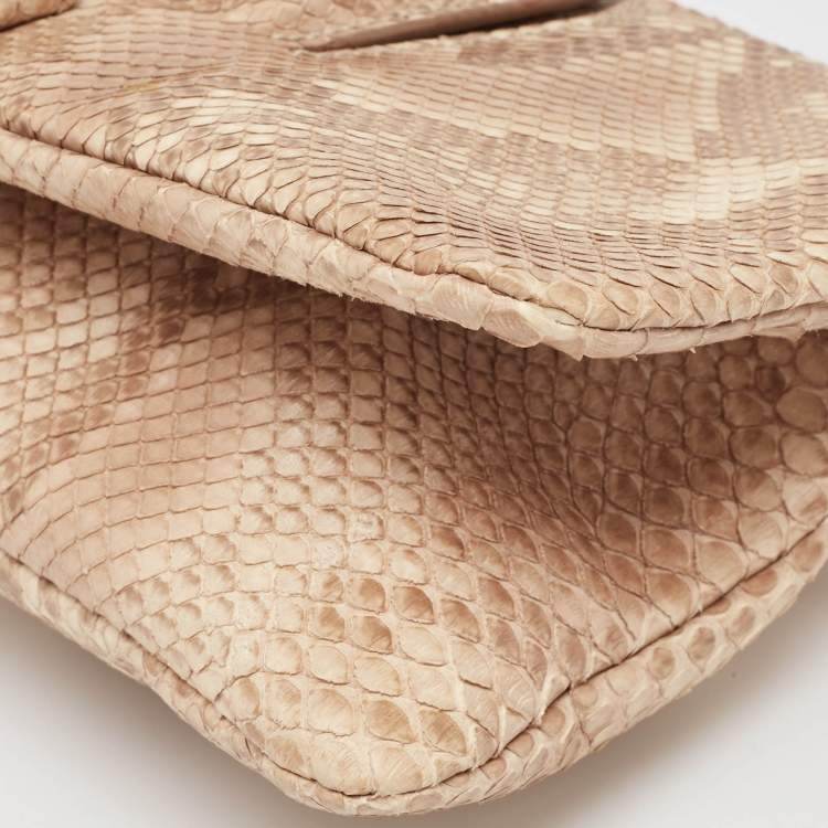 Pre Owned Tod's Beige Python Lucy Clutch