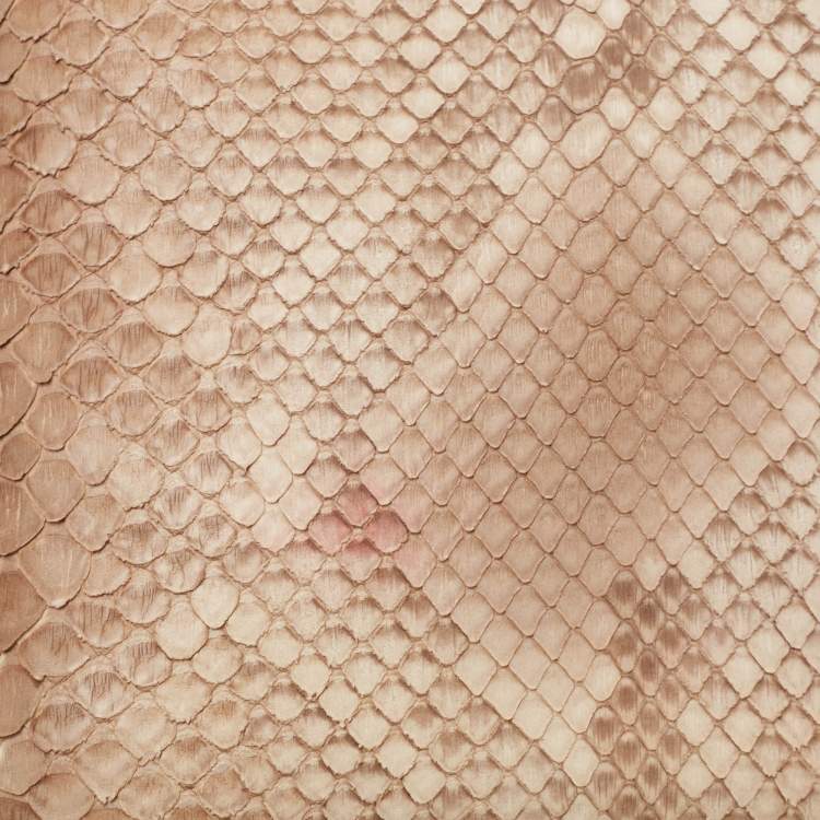 Pre Owned Tod's Beige Python Lucy Clutch