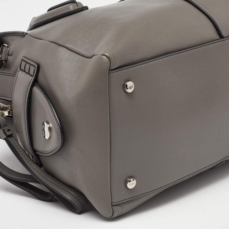Pre Owned Tod's Grey Leather D-Styling Bauletto Medio Satchel
