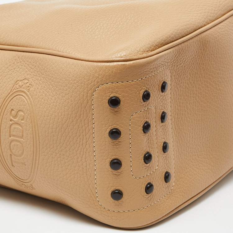 Pre Owned Tod's Beige Leather Side Pocket Hobo