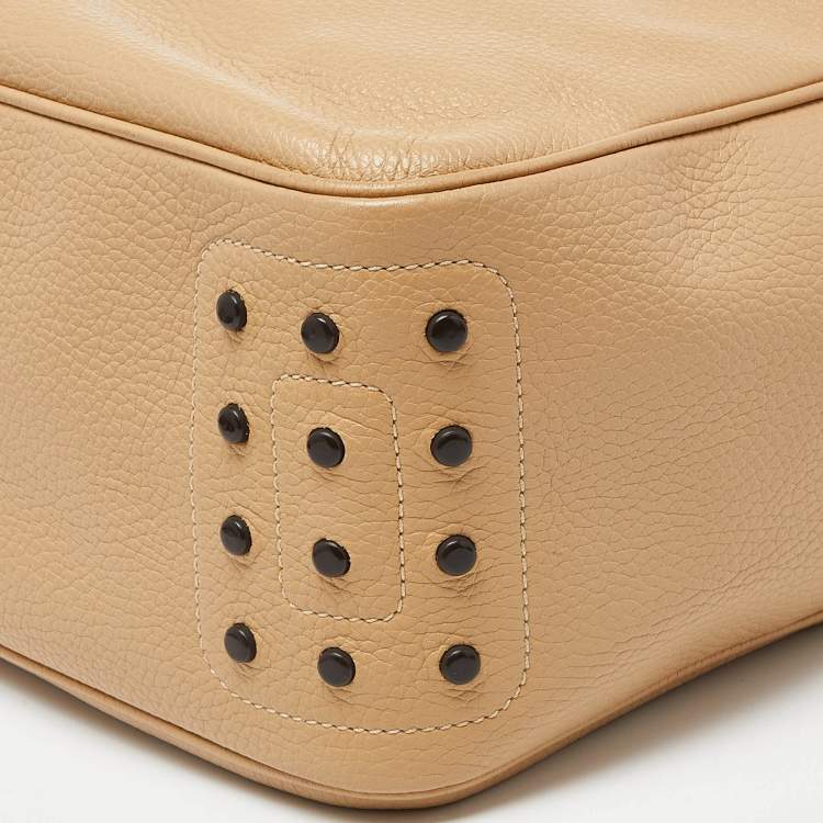 Pre Owned Tod's Beige Leather Side Pocket Hobo