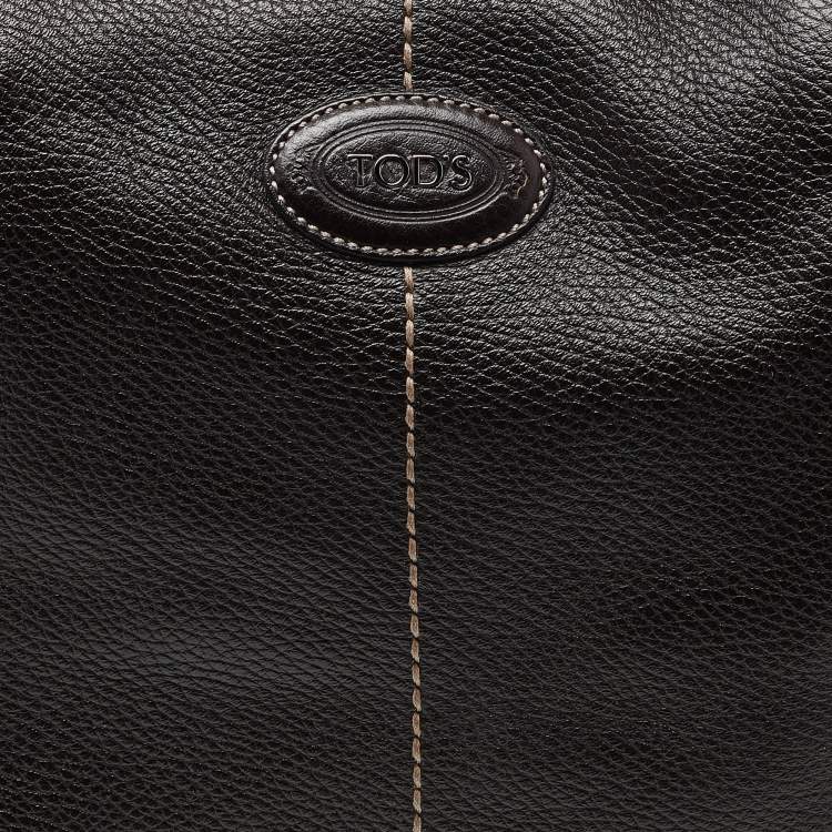 Pre Owned Tod's Dark Brown Leather Side Buckle Hobo