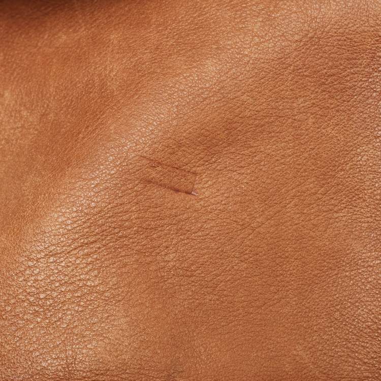 Pre Owned Tod's Brown Leather Took Tracolla Media Hobo 