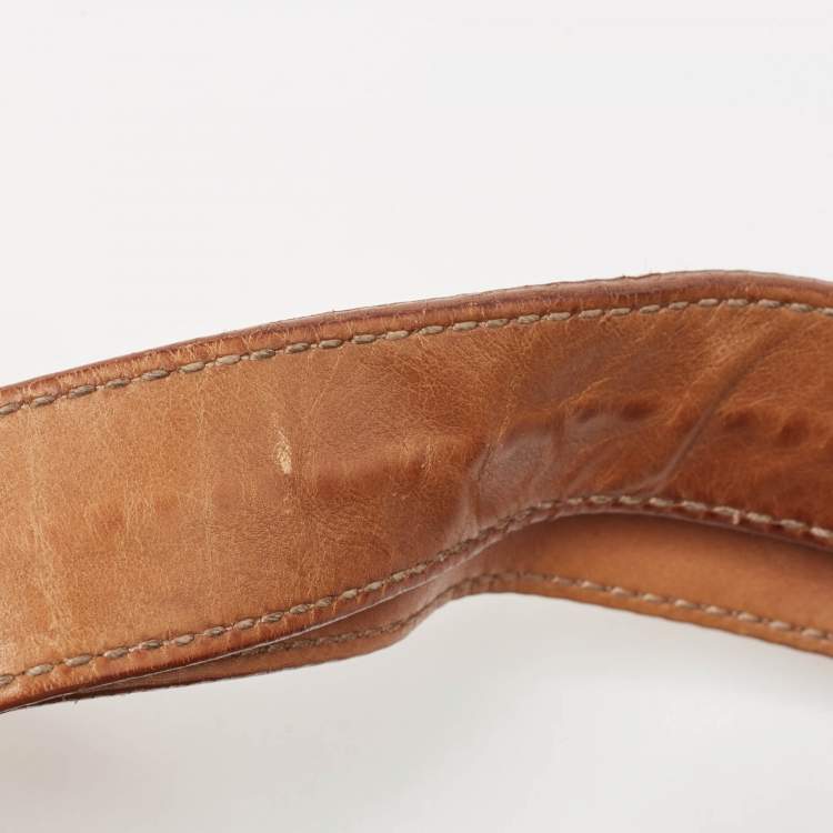 Pre Owned Tod's Brown Leather Took Tracolla Media Hobo 