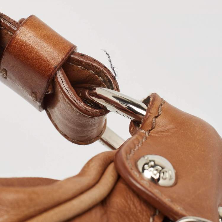 Pre Owned Tod's Brown Leather Took Tracolla Media Hobo 