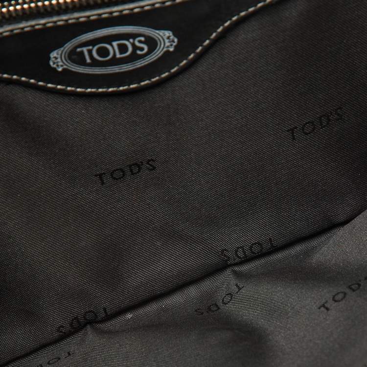 Pre Owned Tod's Black Leather Lucy Flap Clutch