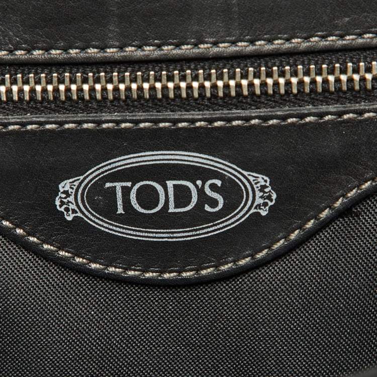 Pre Owned Tod's Black Leather Lucy Flap Clutch