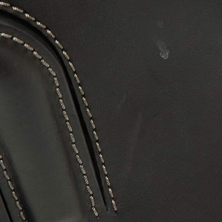 Pre Owned Tod's Black Leather Lucy Flap Clutch