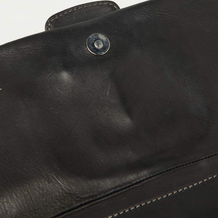 Pre Owned Tod's Black Leather Lucy Flap Clutch