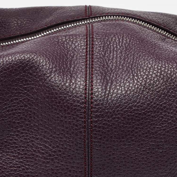 Pre Owned Tod's Purple Leather Charlotte Hobo