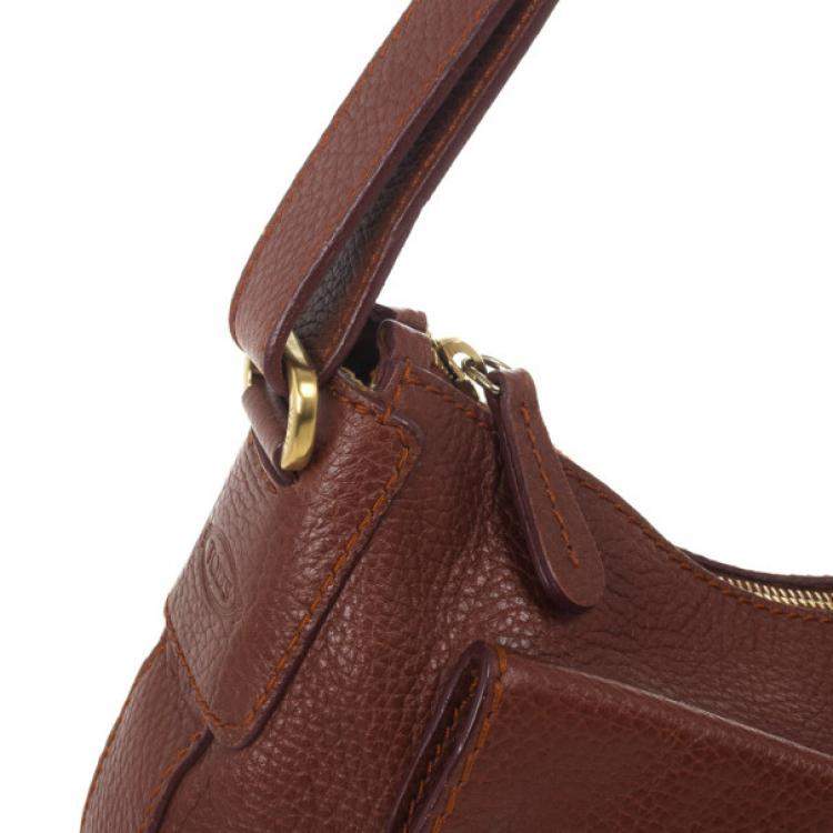 Pre Owned Tod's Brown Leather Benji Sacca Hobo