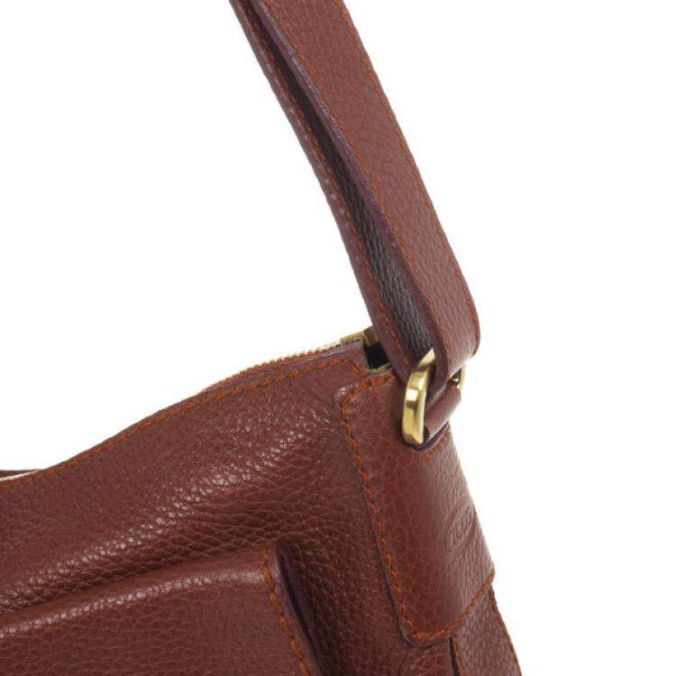 Pre Owned Tod's Brown Leather Benji Sacca Hobo