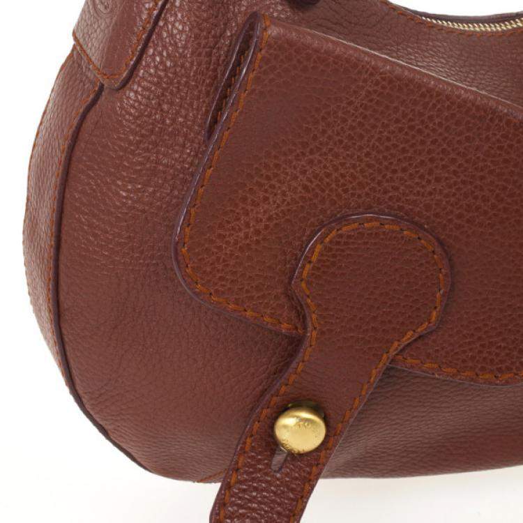 Pre Owned Tod's Brown Leather Benji Sacca Hobo