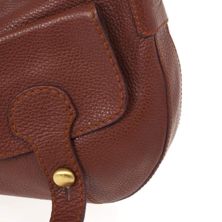 Pre Owned Tod's Brown Leather Benji Sacca Hobo