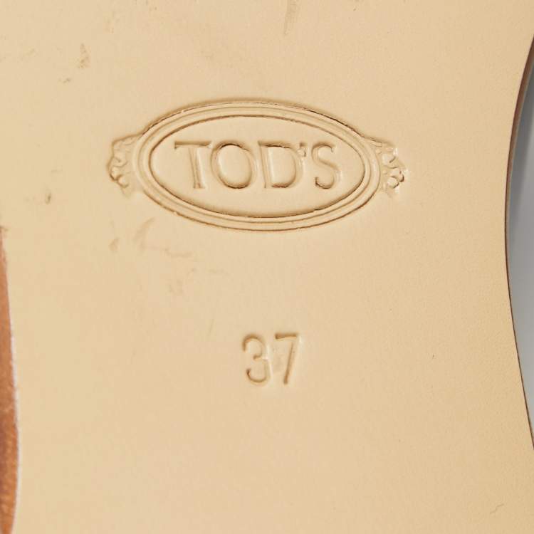 Pre Owned Tod's Black Patent Leather Double T Mules Size 37