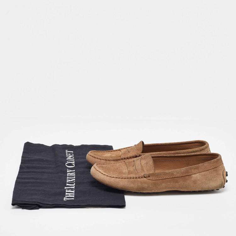 مملوكة مسبقًا Tod's Brown Suede Penny Loafers Size 38