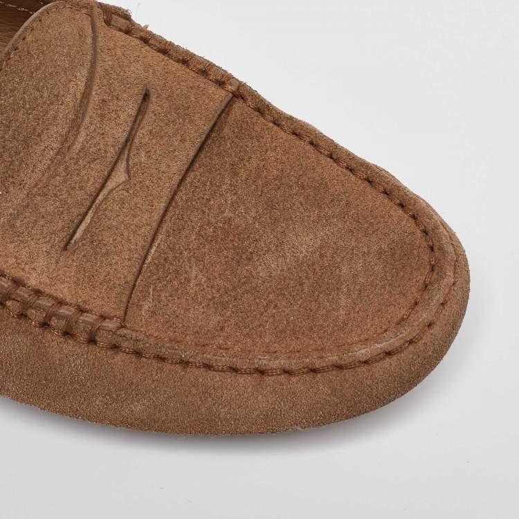 مملوكة مسبقًا Tod's Brown Suede Penny Loafers Size 38