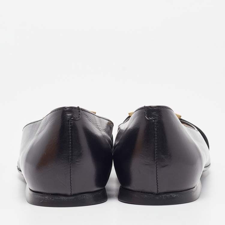 Pre Owned Tod's Black Leather Ballet Flats Size  37