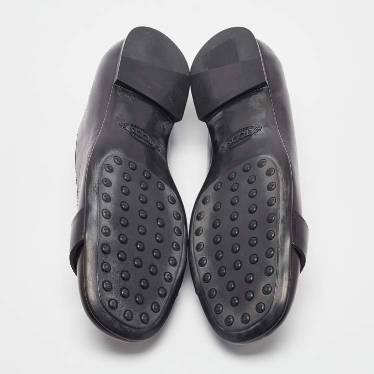 Pre Owned Tod's Black Leather Ballet Flats Size  37