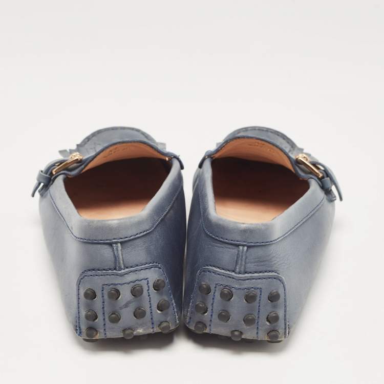 Pre Owned Tod's Blue Leather Loafers 37