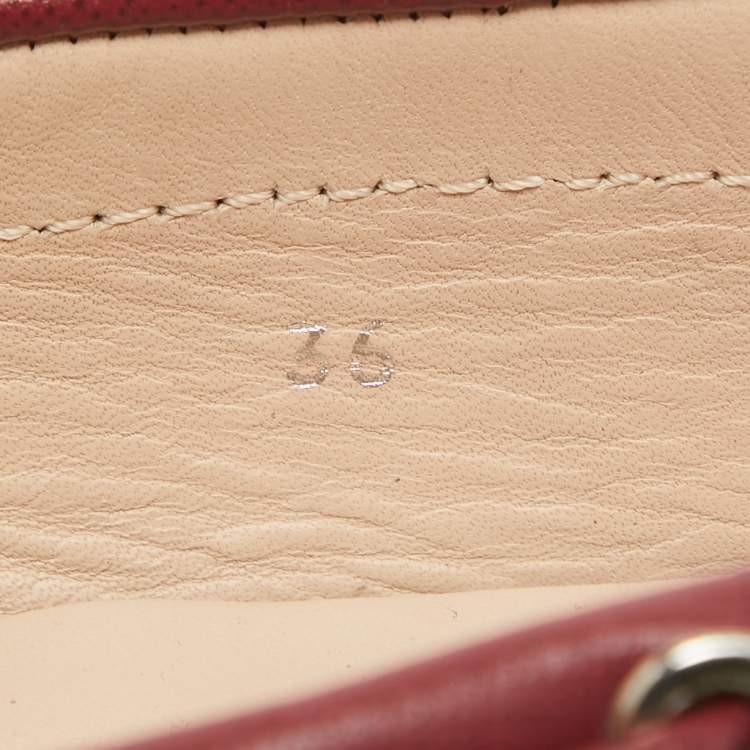 Pre Owned Tod's Burgundy Leather Penny Loafers Size 36
