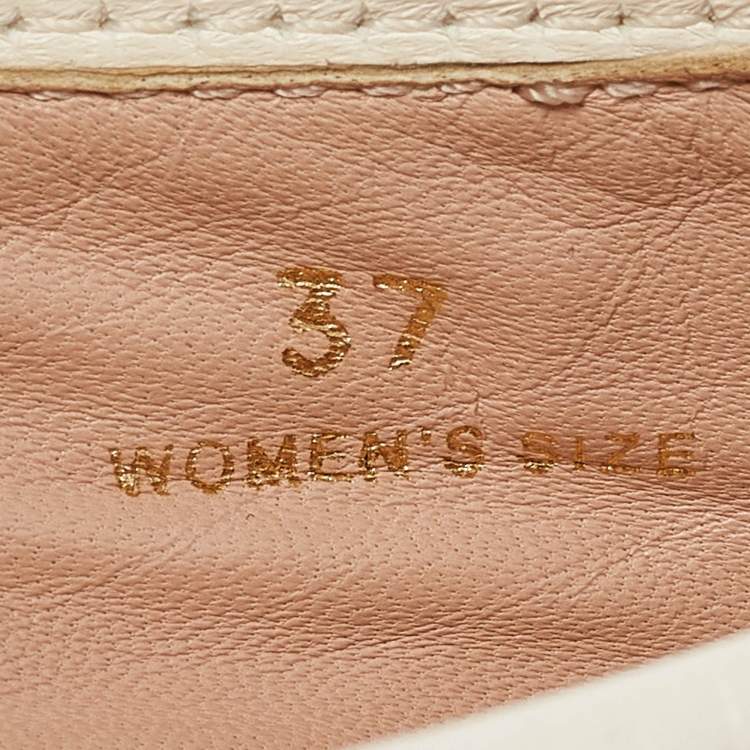Pre Owned Tod's White Leather Stud Ballet Flats Size 37