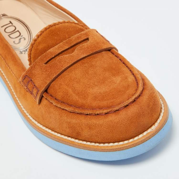 مملوكة مسبقًا Tod's Brown Suede Donna Loafers Size 37