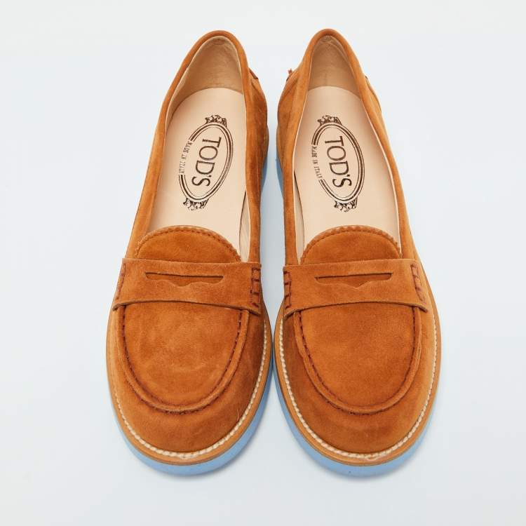 مملوكة مسبقًا Tod's Brown Suede Donna Loafers Size 37
