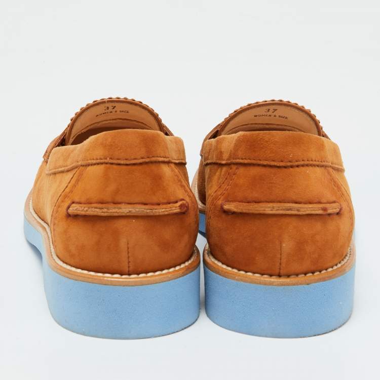 مملوكة مسبقًا Tod's Brown Suede Donna Loafers Size 37
